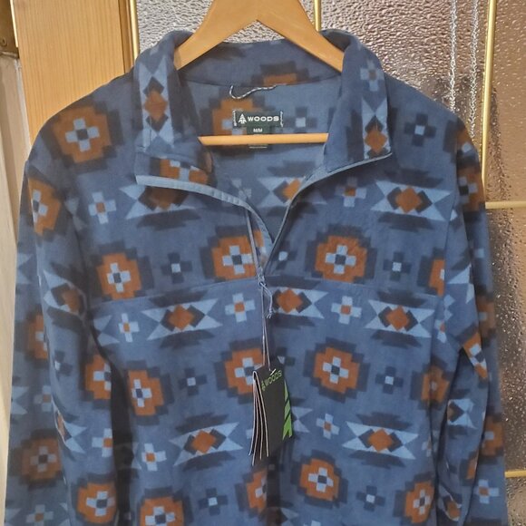 NWT Woods Fleece Size M Blakiston 1/4 Zip Pullover Purple Recycled Polyester - Picture 1 of 4